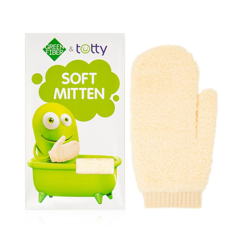 Детская мягкая мочалка Green Fiber & Totty