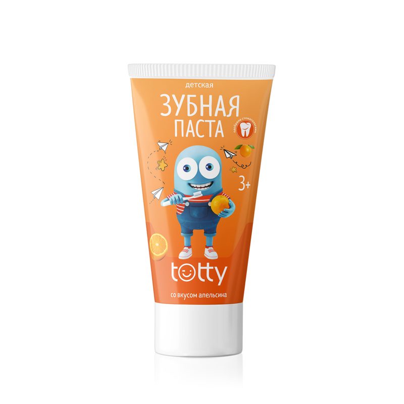 Детская зубная паста TOTTY со вкусом апельсина 3+