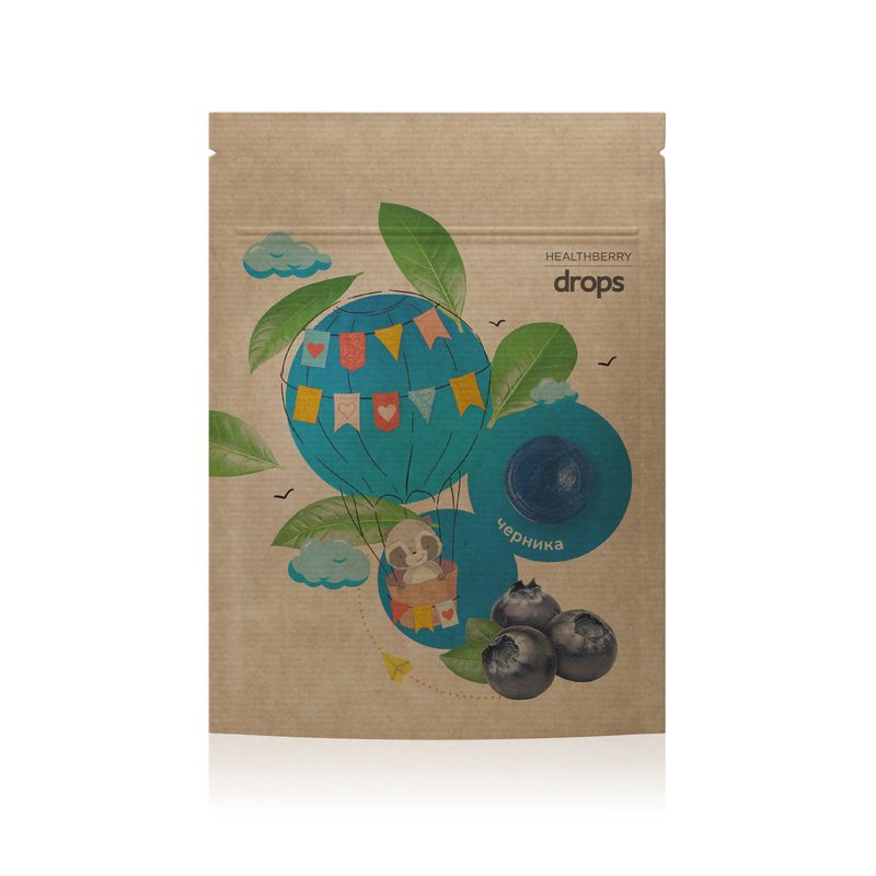 Леденцы «черника» Healthberry, с витамином C