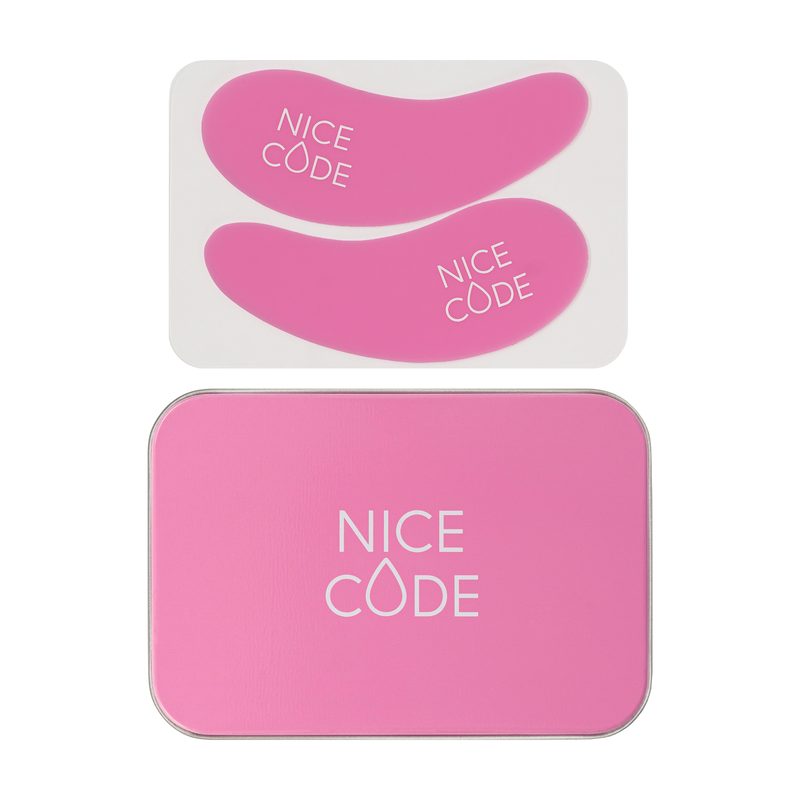 Многоразовые патчи для глаз Nice Code, розовые, в футляре