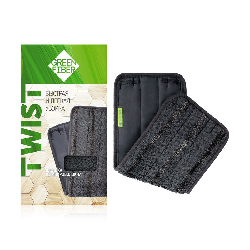Насадка из микроволокна для швабры с отжимом Green Fiber TWIST