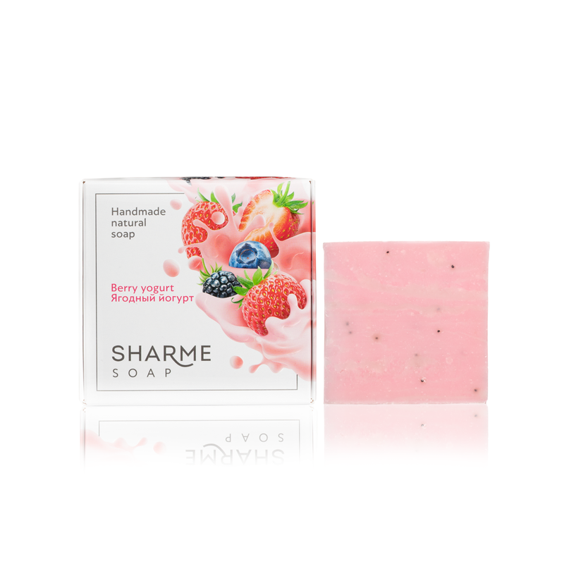 Натуральное твердое мыло ручной работы с ароматом ягодного йогурта SHARME SOAP