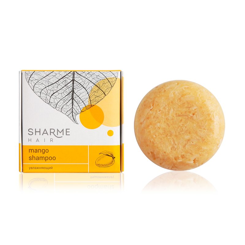 Натуральный твердый шампунь Sharme Hair Mango с маслом манго, увлажняющий