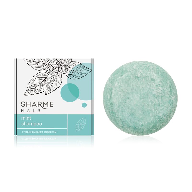 Натуральный твердый шампунь Sharme Hair Mint с тонизирующим эффектом