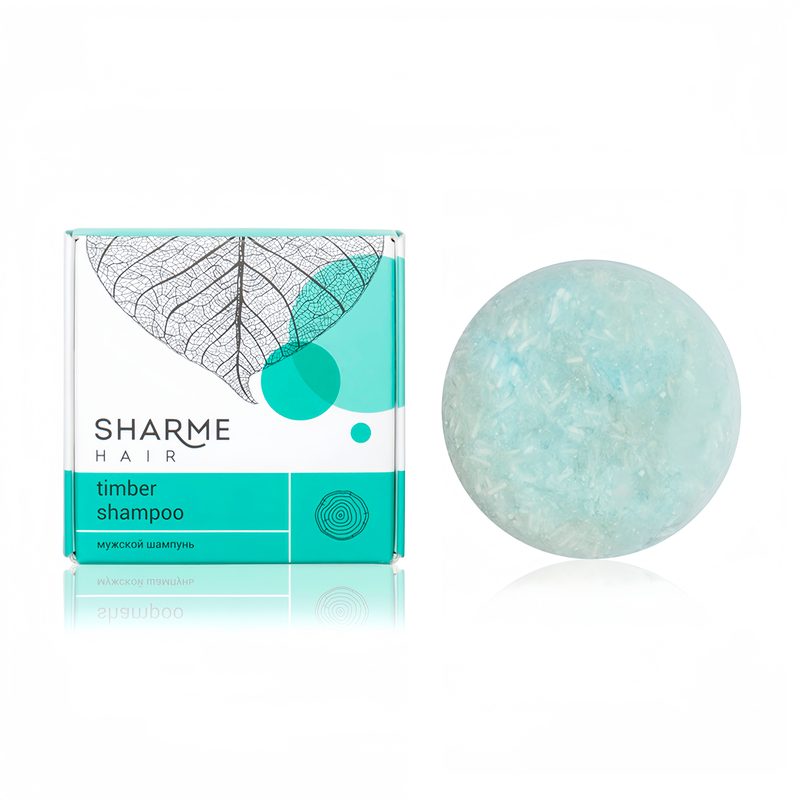 Натуральный твердый шампунь Sharme Hair Timber с древесным ароматом для мужчин