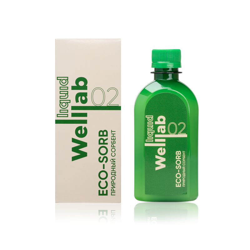 Природный сорбент Welllab liquid ECO-SORB для поддержки пищеварения, 300 мл