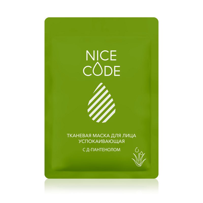 Тканевая маска для лица успокаивающая с д-пантенолом NICE CODE